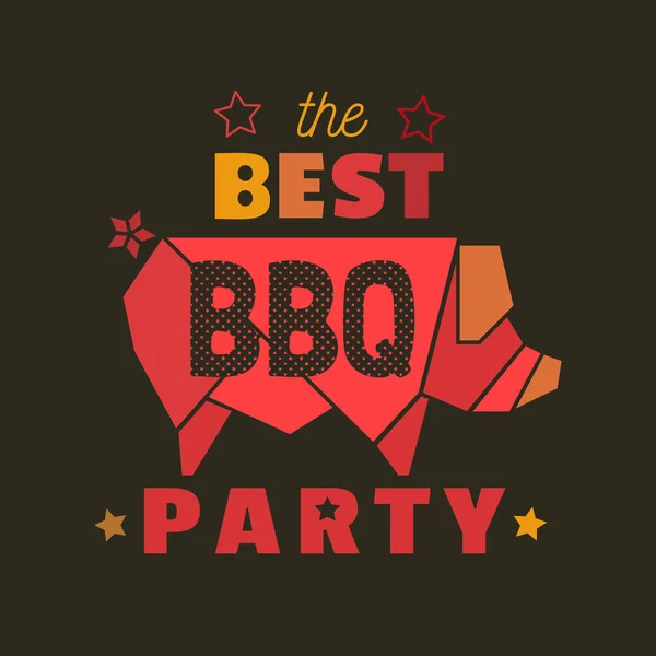 Bbq party hand drawing flat color vector icon — стоковий вектор