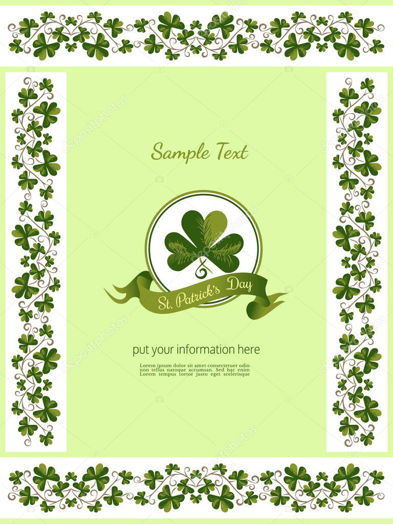 St Patricks day decorated banner vector template