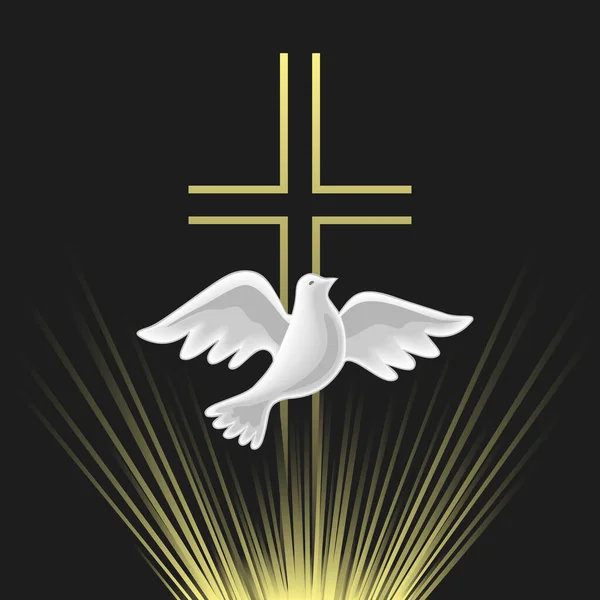 Pentecostés Domingo Espíritu Santo vector icono — Vector de stock