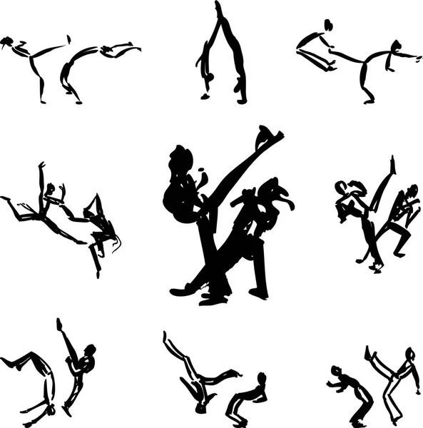 Η capoeira μαχητές διάνυσμα — Διανυσματικό Αρχείο