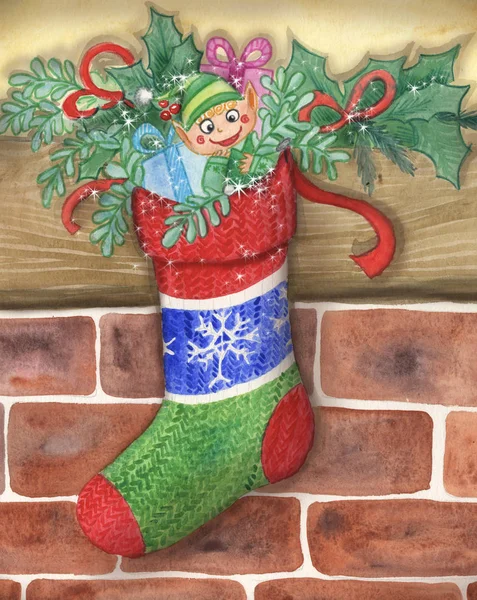 Boże Narodzenie ładny mały elf w hodowli — Zdjęcie stockowe