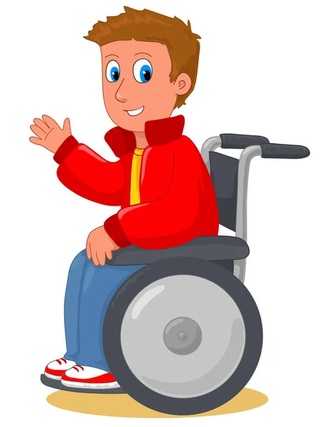 Niño en silla de ruedas vector — Vector de stock
