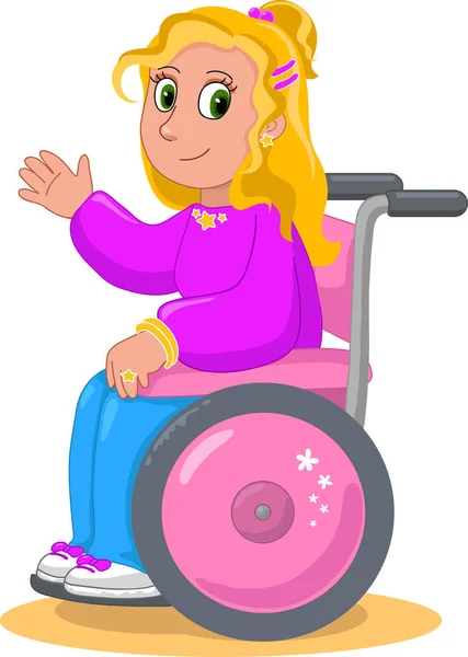 stock vector Pretty girl on wheelchair vector