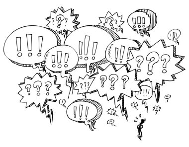 Adam konuşma balonları