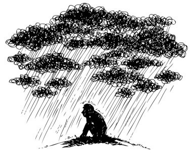 Depresyon ve yalnızlık vektör