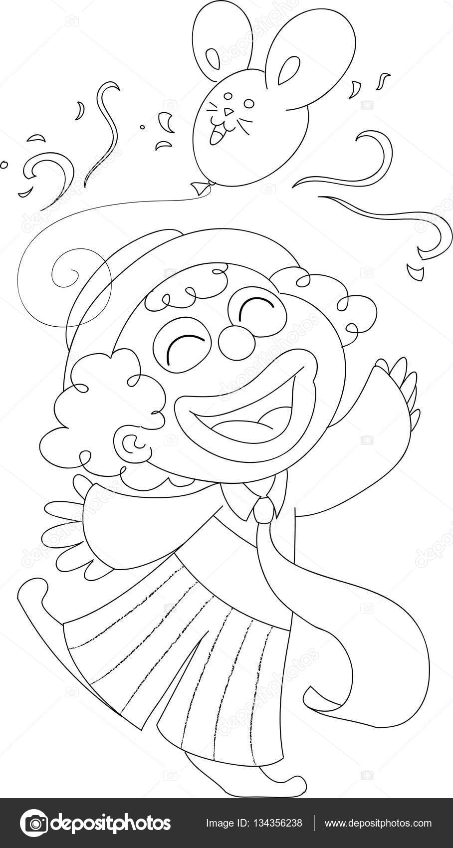 Kleurplaten Van Happy Clown Vector Stockvector Carlacastagno