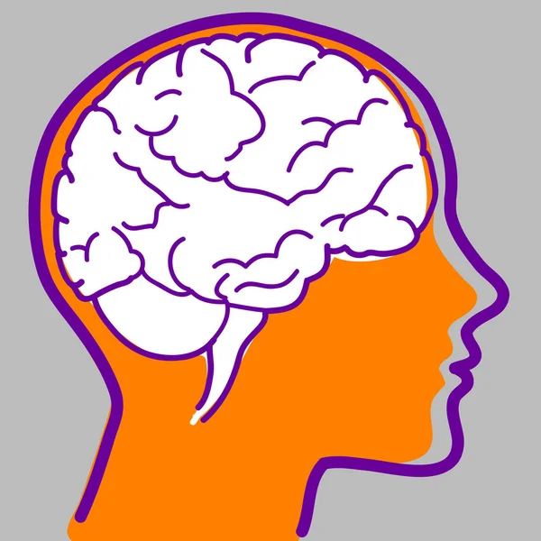 Vektor profil s viditelné mozku — Stockový vektor