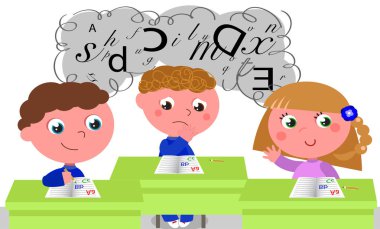 Dyslexic çocuk okul sınıf