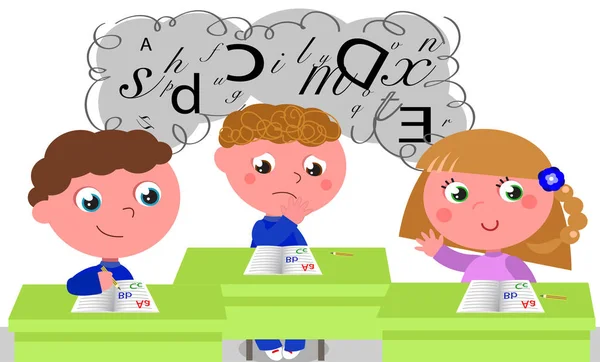 Dyslexic çocuk okul sınıf