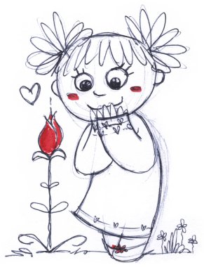 çiçek ile şirin kız