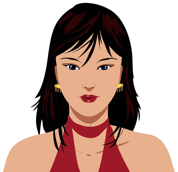 Asian woman twarz wektor — Wektor stockowy