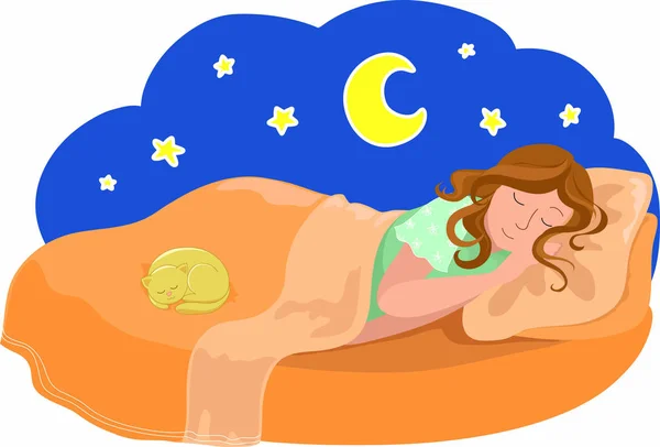 Woman dreams vector illustration — Stock Vector