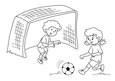 Futbol vektör oynayan arkadaşlar