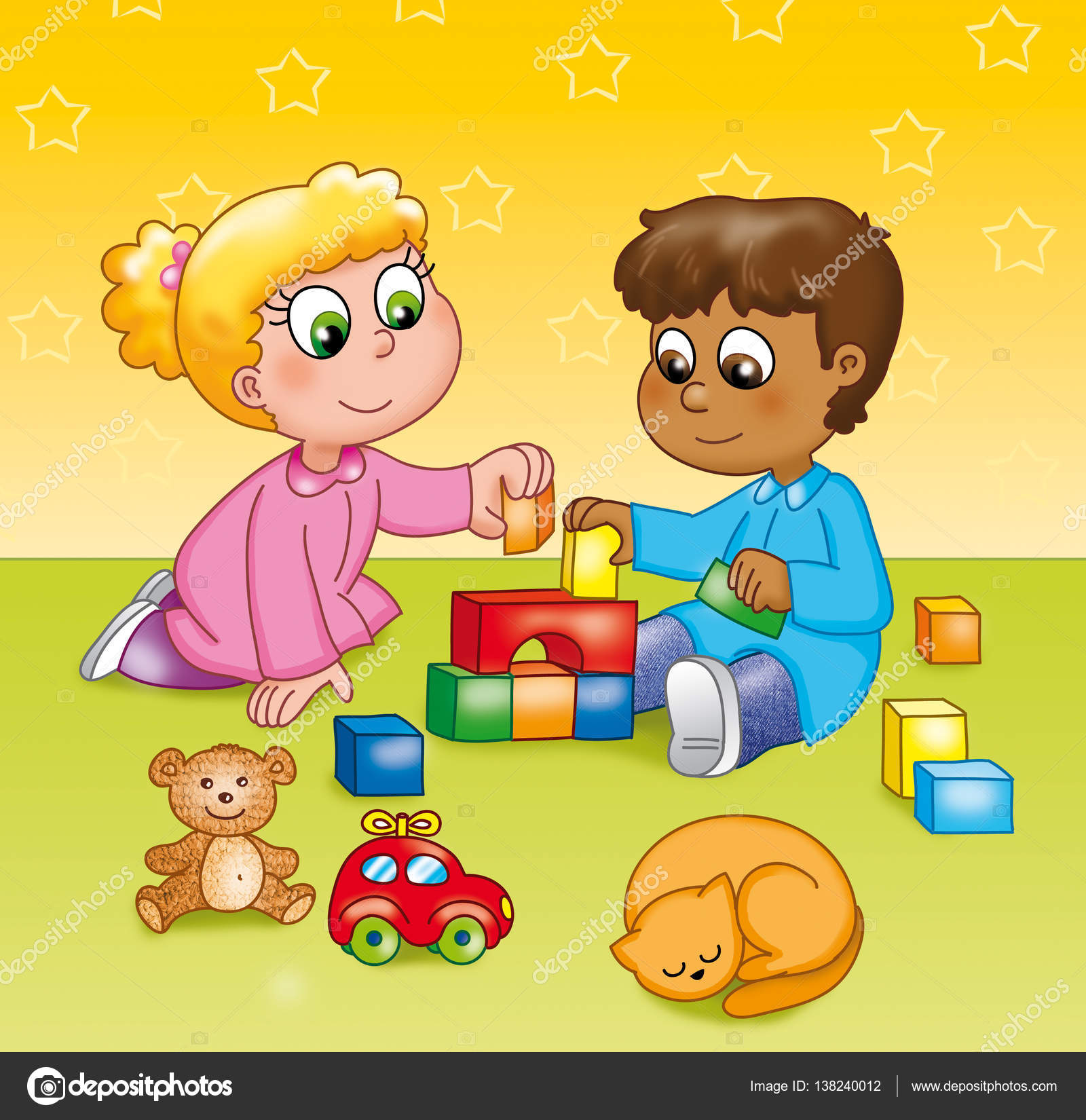 Children Playing In A Kindergarten Stock Photo C Carlacastagno