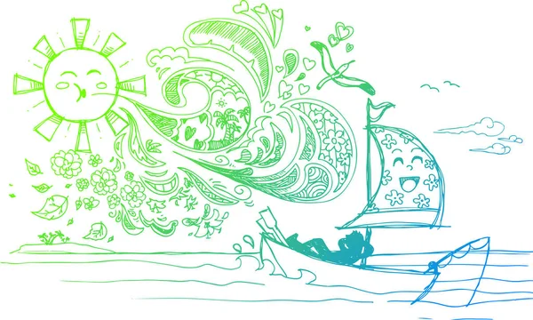 Vázlatos doodles nyaralás — Stock Vector