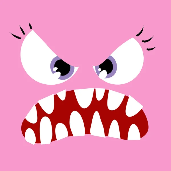 Furious pink monster vector — Stock Vector