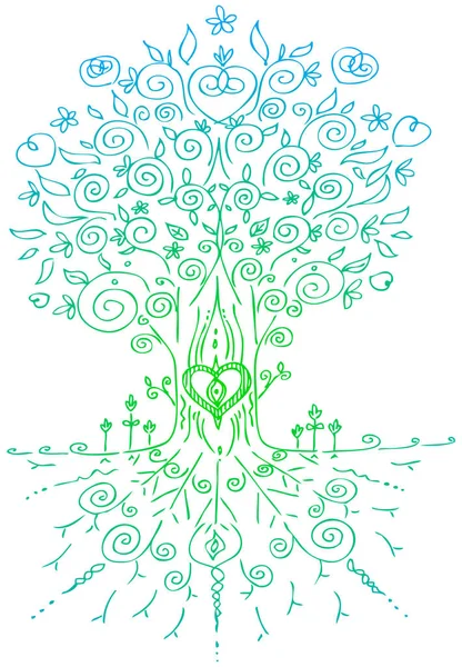 Drzewo życia cyfrowy ilustracja — Wektor stockowy