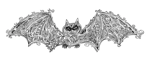 Vecteur de doodle chauve-souris noire — Image vectorielle