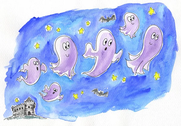 Fantasmas de Halloween para niños pequeños —  Fotos de Stock