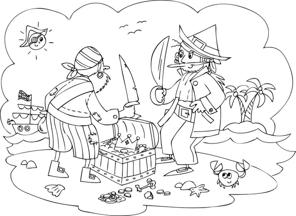 Pirater med treasure vektor — Stock vektor