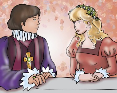 Prince and princess, happy ending clipart