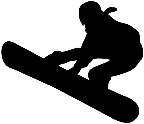 Snowboarder silueta vector — Vector de stock