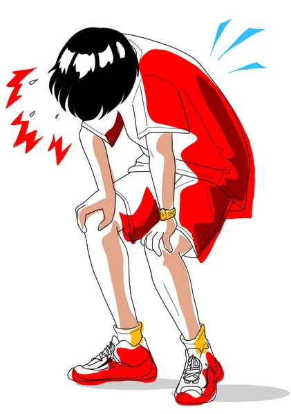 Panting boy illustration — Stock Photo, Image