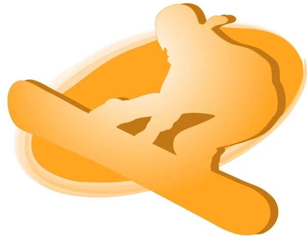 Snowboard turuncu logosu — Stok Vektör