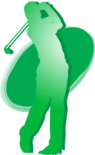 Golfçü - yeşil logo — Stok Vektör