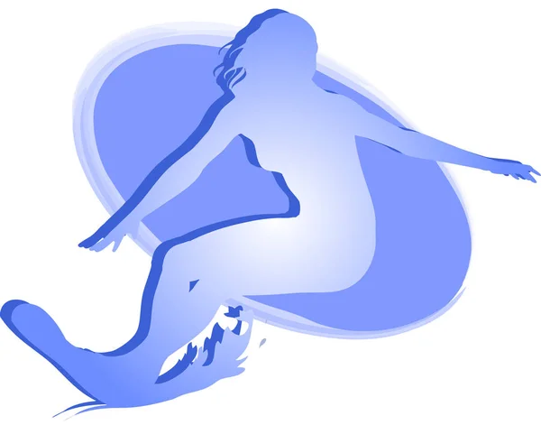 Sörfçü mavi logo — Stok Vektör
