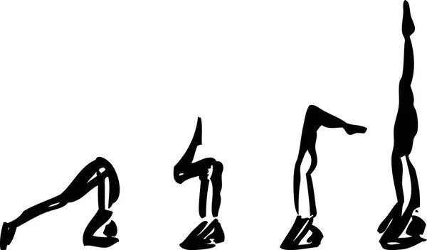 Yoga pose Sirsasana - Stok Vektor