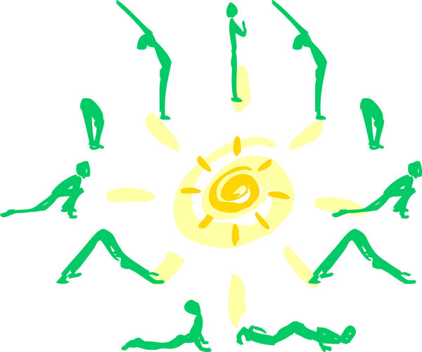 Yoga Sun Salutation vector