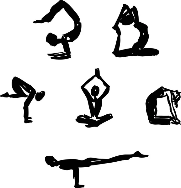 Poses avançadas de Yoga — Vetor de Stock