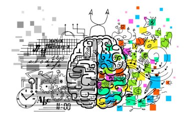 Left and right brain Illustration clipart