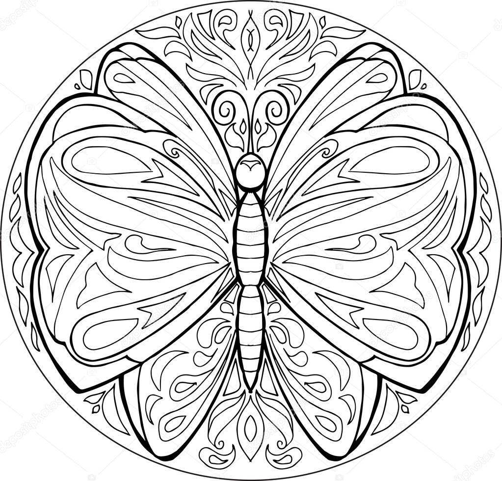 Imágenes: mandalas de mariposas para colorear | Mandala para colorear
