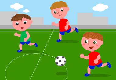Arkadaşlar maç futbol sahası içinde