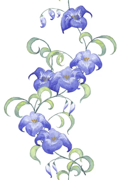 Flores azules patrón sin costura — Archivo Imágenes Vectoriales