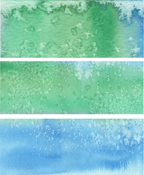 Bannières vectorielles peintes en vert bleu — Image vectorielle