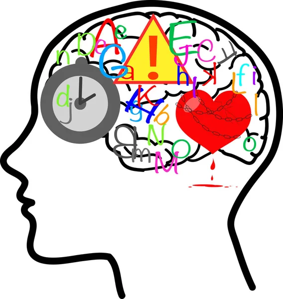 Vector cerebral muy ocupado — Archivo Imágenes Vectoriales