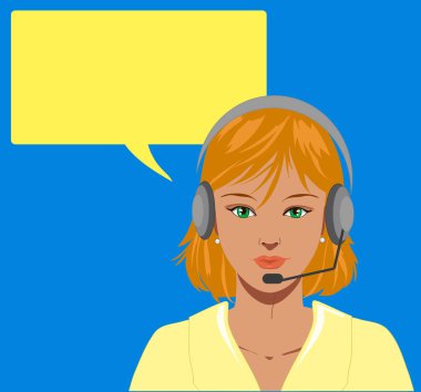 Sarışın telefon operatörü vektör