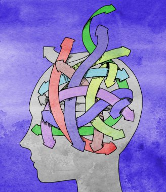 Şaşkın mind konsept illüstrasyon