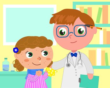 pediatrist tıbbi ofis illüstrasyon