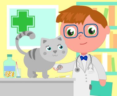 Çizgi film veteriner office ile köpek