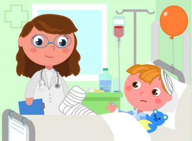 Doktor ve hastane hasta çocuk