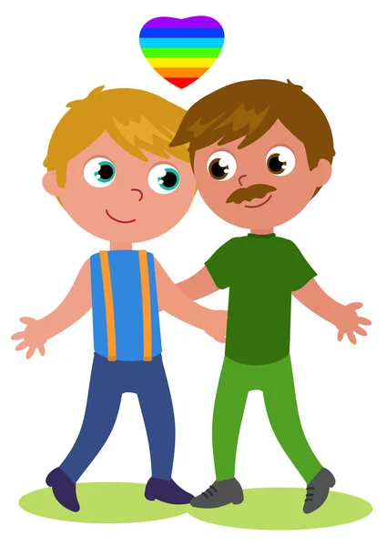 Gay couple vector illustration — Stock Vector