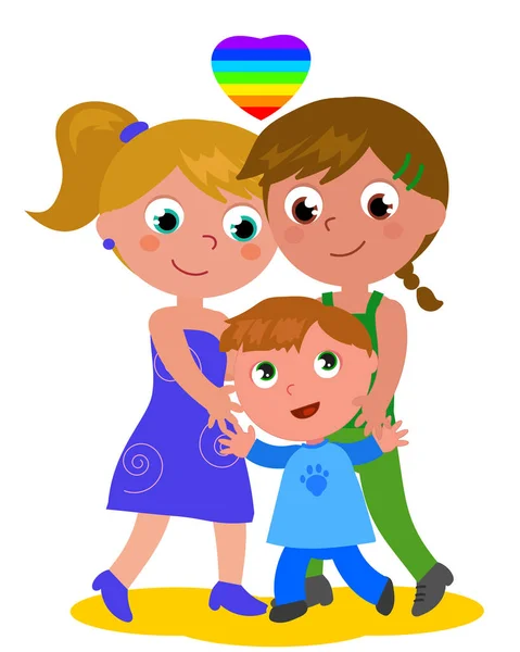 Lesbian family vector illustration — Stock Vector