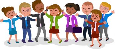 Başarılı exulting ekip çalışması vektör