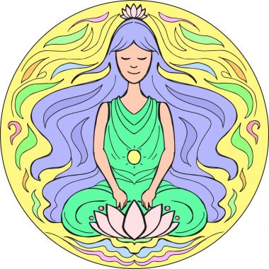 Lotus pose Mandala clipart