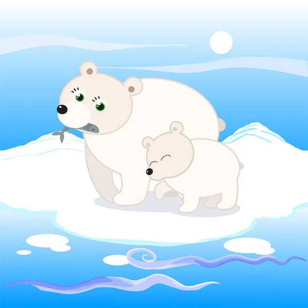 Lední medvěd rodiny vektor — Stockový vektor