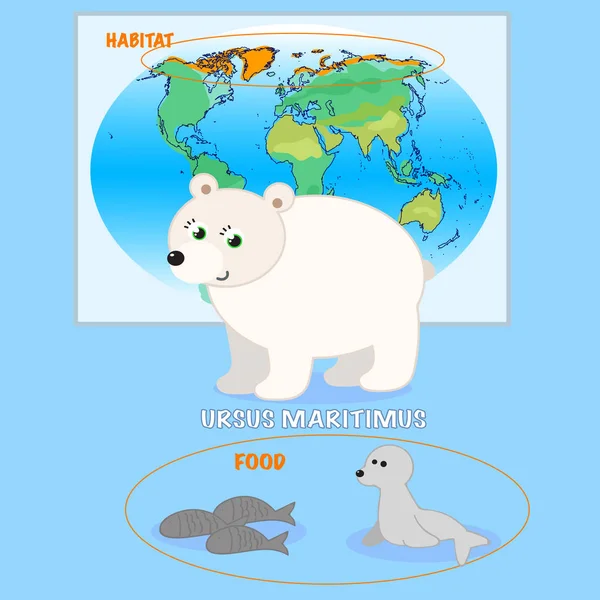 Ilustracja karta niedźwiedź polarny — Wektor stockowy